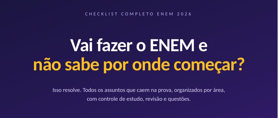 Capa do Checklist para Aprovação Enem 2026